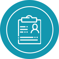 Icon of exam sheet on clipboard