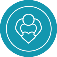 Icon of person holding a heart
